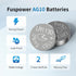 AG10 Button Cell Batteries LR1130 Battery 1131 389 390 189 LR54 Battery for Calculator (40 Count (Pack of 1))...