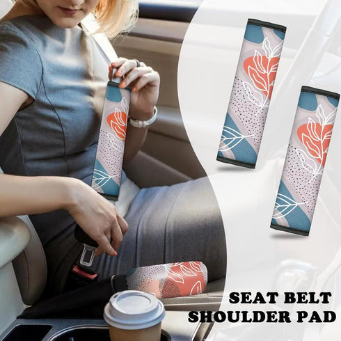 10 Pieces Abstract Painting Art Printing Car Steering Wheel Cover Center Console Armrest Pad Headrest Seat Belt Cover Handbrake Cover Keychain Coa...