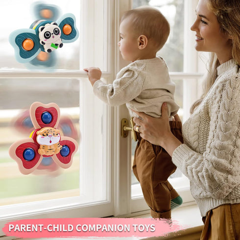 Suction Cup Spinning Top Toy, Toddler Travel Baby Toys 12-18 Months, Sensory Toys for Toddlers 1-3, Birthday Gifts for 1 Year Old and 2 Year Old B...