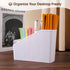 2-Piece Set Plastic Desk Organizer With 8 Slots,Minimalist Multi-purpose Storage for Small Items,White Matte Surface...