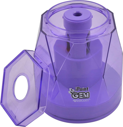 Westcott iPoint® GEM Battery Pencil Sharpener, Purple (00576)...