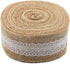 CCINEE 5.4 Yards Natural Jute Burlap Ribbon Roll with White Lace Trims Tape for DIY Crafts Wedding Decoration...