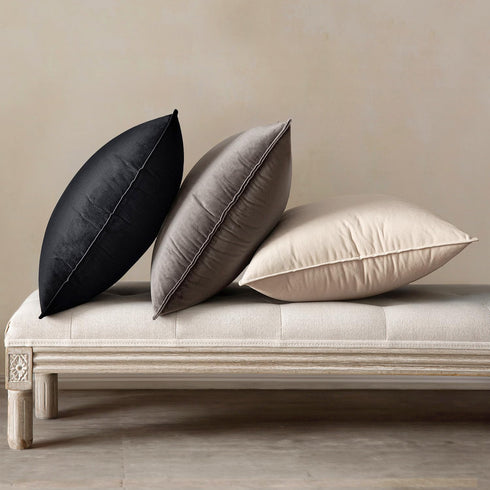 MIULEE Pack of 2 Decorative Velvet Throw Pillow Cover Soft Black Pillow Cover Soild Square Cushion Case for Sofa Bedroom Car 18x 18 Inch 45x 45cm...