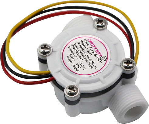 DIGITEN G3/8 Water Flow Sensor Witch, Hall Effect Flowmeter Liquid Fluid Meter Sensor Switch Flowmeter Meter 0.3-10L/min...