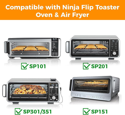 4 Pack Air Fryer Liners for Ninja Flip Toaster Oven & Air Fryer, Non-stick Reusable...