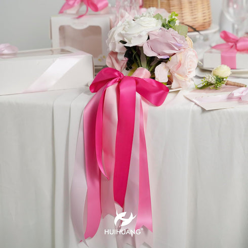 HUIHUANG Pink Ribbon 1-1/2" Satin Ribbon Assorted Pink/Hot Pink Satin Ribbons for Flower Bouquet, Gift Wrapping, Hair Bows Crafts, Wedding Bridal ...