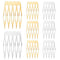 20PCS Small Hair Side Combs French Teeth Hair Combs for Women 5 Teeth Tiny Hair Clip Combs Silver and Gold Plain Blank Crafting DIY Slide Combs Br...