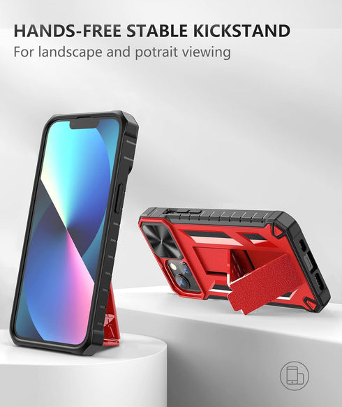 SOiOS for iPhone 13 iPhone14 Case with stand: iPhone 13 iPhone14 Cover with Kickstand | Shockproof Military Grade Protective Cell Phone Case | TPU...