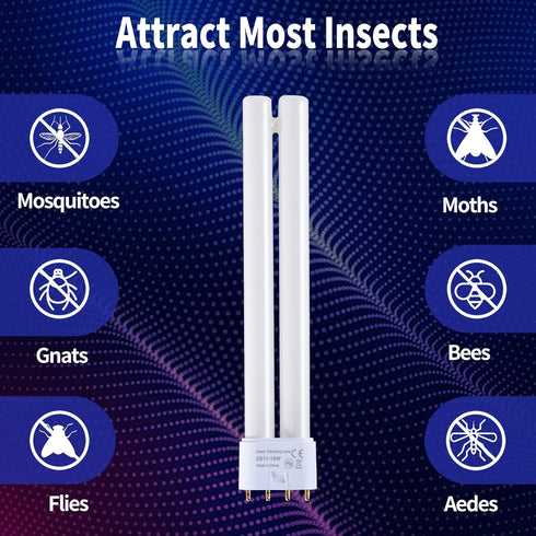 Bug Zapper Replacement Light Bulb for 18W Insect Attracting Lamp, 4-Pin, 18W Single H-Shaped Twin Tube Bulb for Outdoor Mosquito Zapper...