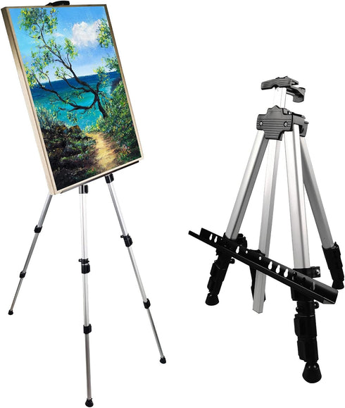 Portable Artist Easel Stand, Adjustable Easel for Painting Canvases Height from 17 to 66 Inch,Carry Bag for Table-Top/Floor Didplaying and Wedding...