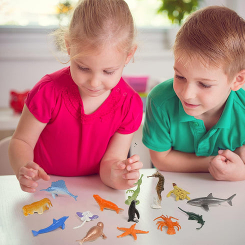80 Pieces Sea Creatures Toys for Kids,Assorted Vinyl Plastic Ocean Animals Toys for Party Favors Classroom Educational Goodie Bag Filler Cupcake T...