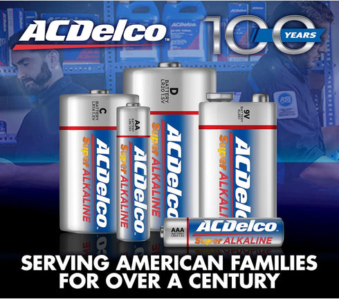 ACDelco 40-Count AA Batteries, Maximum Power Super Alkaline Battery, 10-Year Shelf Life, Reclosable Packaging, Blue...