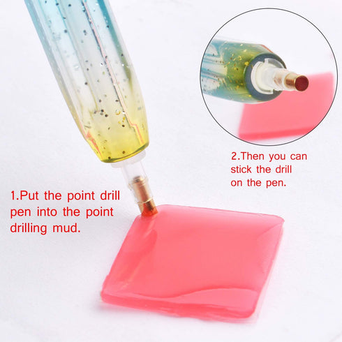 100pcs 2 * 2cm Diamond Painting Glue Clay Diamond Paiting Cement DIY Cross-Stitch Embroidery Tools, Red...