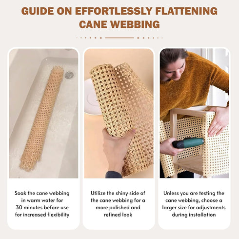 Premium 14" Cane Webbing Roll - 100% Natural Rattan Material (Not Plastic) - 3.3 Ft Length Hexagon Rattan Fabric, Open Weave Rattan Sheets for DIY...