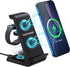 ORIA Wireless Charger, 3 in 1 Foldable Wireless Charging Stand, 15W Fast Wireless Charger, Compatible for iOS Phone 11/12/13/14/Pro/Max/i Watch/Ea...