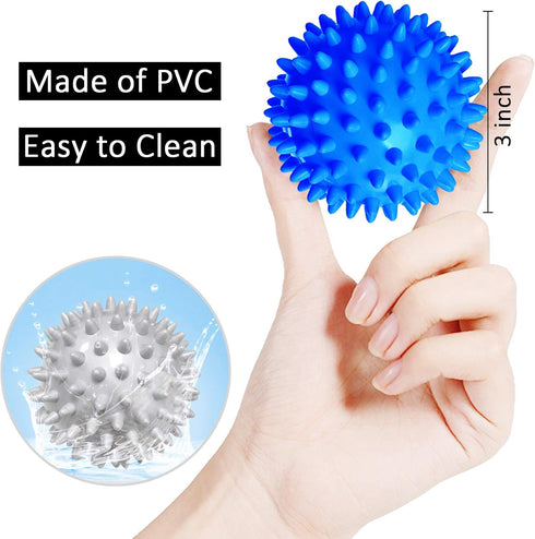 Benvo Spiky Massage Balls Pack of 3 Muscle Roller Lacrosse Balls for Plantar Fasciitis Back Shoulder Pain Relief Foot Muscles, Trigger Point Yoga,...