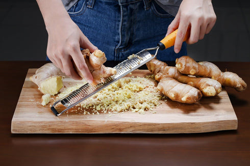 Deiss PRO Citrus Lemon Zester & Cheese Grater — Parmesan Cheese, Lemon, Ginger, Garlic, Nutmeg, Chocolate, Vegetables, Fruits - Razor-Sharp Stainl...