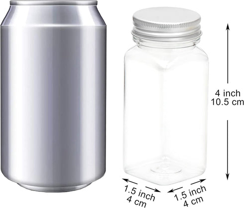 Youngever 12 Pack 5 Ounce Plastic Spice Jars, Clear Spice Containers with Shaker Tops, Square Spice Bottles...