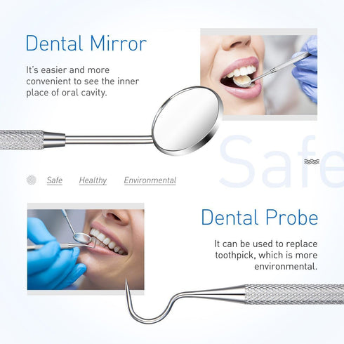 Oral Dental Care Kit for Teeth Cleaning Whitening Calculus Tartar Tools Mirror for Personal & Pets use...