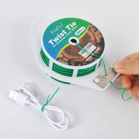 500 Feet (152M) Twist Ties with Cutter, Plastic Multi-purpose Reusable Twist Wire for Gardening, Home, Office...