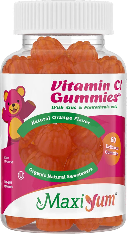 Vitamin C Gummies with Zinc - Maxi-Health Vitamin C with Zinc for Children and Adults - Respiratory Support and Immune Booster - No Preservatives ...