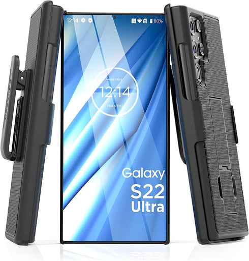 DuraClip Designed for Samsung Galaxy S22 Ultra Belt Clip Case, Slim Phone Case with Holster (S22 Ultra)...