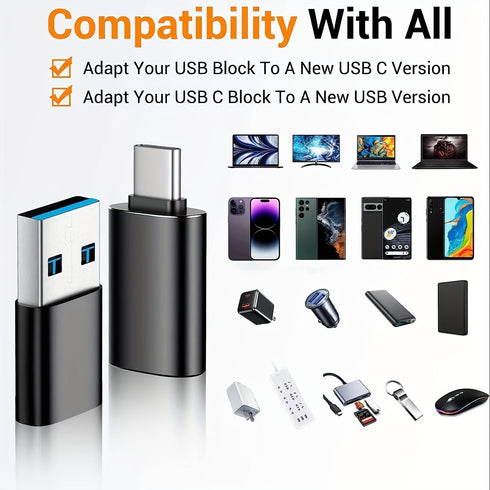 SheraF 4 Pack USB to USB C OTG Adapter, 2Pack Type C Female to A Male Charger Converter 2Pack USB C Male to USB 3.0 Female Adapter Thunderbolt 4 C...