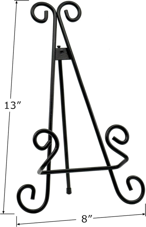 Red Co. Decorative Curved Plate Stand and Art Holder Easel in Black Finish - 13"...