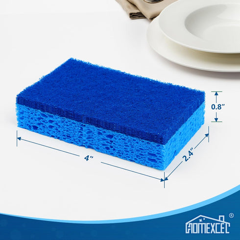 HOMEXCEL Sponges Kitchen 12pcs, Non-Scratch Scrub Dish Sponges, Safe on Non-Stick Cookware,Dual Sided Cleaning Sponges for Kitchen,Household,Bathr...