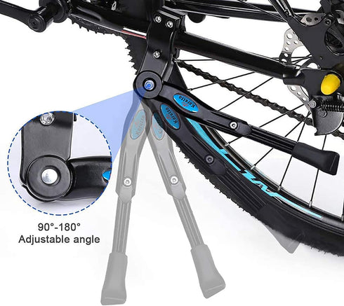 Bike Kickstand Kids- Adjustable Rear Side Aluminum Alloy Bicycle Stand Kickstand Fit for 16”18" 20" 22“Bike Kick Stand for Mountain Bike Road Bicy...