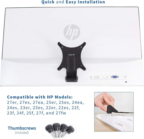 VIVO Quick Attach VESA Adapter Designed for HP Monitors 27er, 27es, 27ea, 25er, 25es, 24ea, 24es, 23er, 23es, 22er, 22es, 22f, 23f, 24f, 25f, 27f,...
