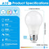 A19 LED Light Bulbs, 60 Watt Equivalent LED Bulb, Cool White 6000K, 900LM, E26 Base, Dimmable, 9W Bright White LED Bulb, 12-Pack...