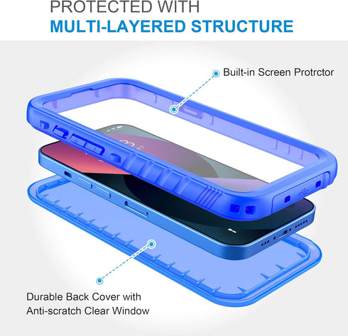 SPORTLINK Compatible with iPhone 13 Pro Waterproof Case - Full Body Shockproof Dustproof Phone Screen Protector Rugged Waterproof Case for iPhone ...