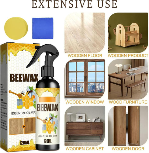2PCS Natural Beeswax Spray, Beeswax Spray Cleaner, Beeswax Furniture Polish, The Original Beeswax Spray, Wood Seasoning Beewax For Furniture Floor...