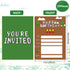 25 Pieces Pixel Video Birthday Party Supplies Game Themed Party Invitations Invite Card with Green Envelopes for Boy Kids Pixel Gamer Party Decora...