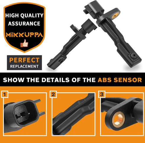 MIKKUPPA ABS Wheel Speed Sensor, Rear Left/Right 52125003AB 5S8494 Replacement for 07-18 Jeep Wrangler, 08-12 Jeep Liberty, 07-11 Dodge Nitro...