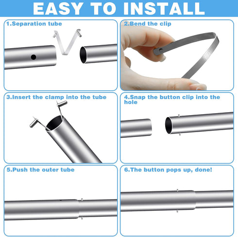 12Pcs Pool Brush Clip V-Shaped Clip, Easy to Install Pool Accessories Tools Pool Pole Clips Pool Hooks for Poles, Applies to Stainless Steel Clips...