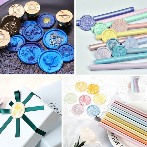 Pearl White Wax Sealing Sticks, LONBEIIFY 10Pcs 0.43'' Glue Gun Wax Seal Sticks for Wax Seal Stamp, Sealing Wax Sticks for Wedding Invitations, Wi...