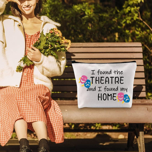 Musical Theater Cosmetic Bag I Found The Theater And I Found My Home Cosmetic Bag Theatre Lover Gift (found the THEATRE B)...