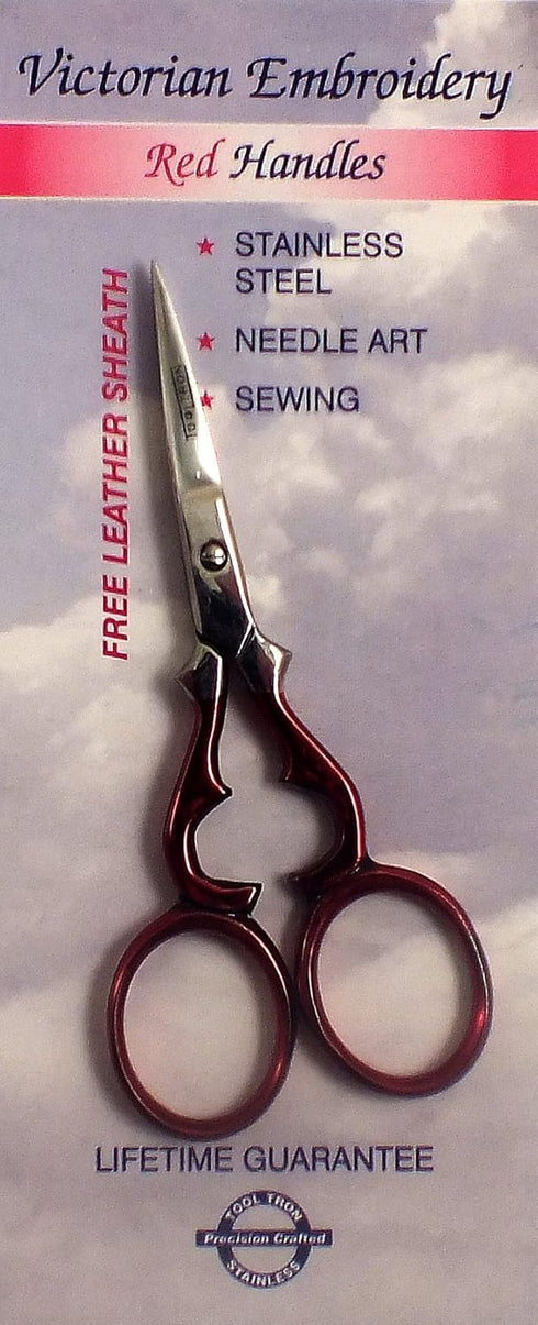 Tooltron 334 Victorian Embroidery Scissors with Red Handles...