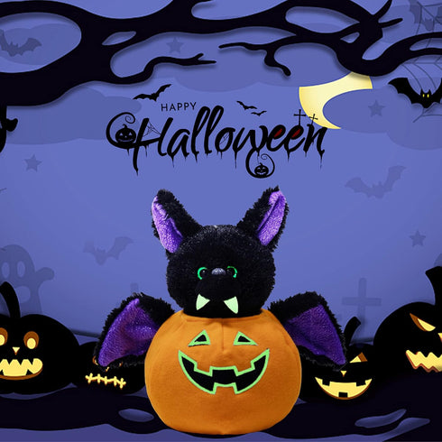 My OLi Plush Pumpkins Stuffed Bat Plush Toy Pumpkins with Removable Bat Glow in The Dark Toy Gifts for Kids Baby Toddler...