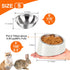 Tilted Angle Dog Bowl, 15° Slanted Stainless Steel Dog Cat Food Bowl, Non-Slip & Non-Spill Pet Feeder with Elevated Detachable Melamine Stand, Eas...