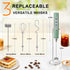 YUSWKO Granite Rechargeable Milk Frother for Coffee with Stand, Handheld Drink Mixer with 3 Heads 3 Speeds Electric Stirrers for Latte, Cappuccino...