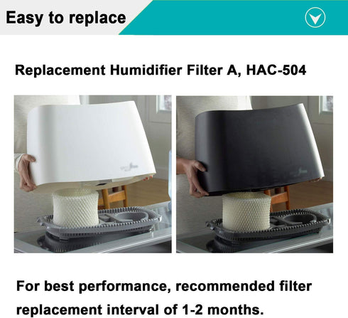 Lemige 4 Pack HAC-504 Humidifier Filters for Honeywell Humidifier HAC-504, HAC-504AW, HAC504V1, HCM350, HCM-350W, HCM-300T, HCM-315T, HCM-600, HCM-710, Replacement Filter A