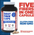 Yerba Prima Daily Fiber Formula - 180 caps (Pack of 2) - Soluble & Insoluble Dietary Fiber Supplement - Colon Cleanse - Gut Health - Vegan, Non-GM...