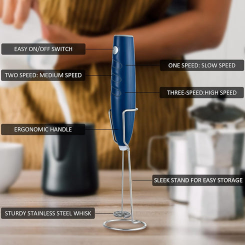 ZIXU Milk Frothers,3 Mode Electric Milk Frothers Handheld,Foam Beater Milk Frother,Battery Operated Mini Smoothie Blender For coffee whipping capp...