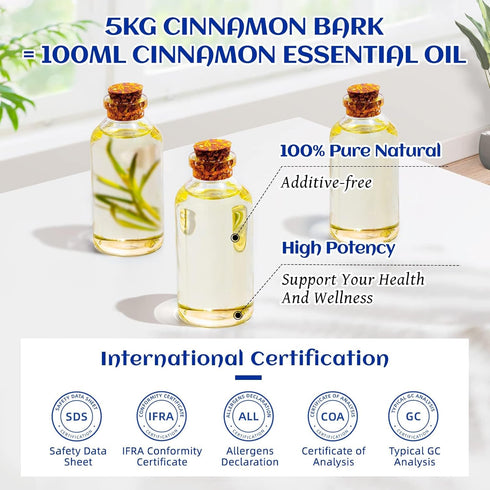 HIQILI Cinnamon Essential Oil for Spary, Diffuser, Garden and Kitchen - 100% Pure Natural - Indoor and Outdoor, 3.38 Fl Oz...