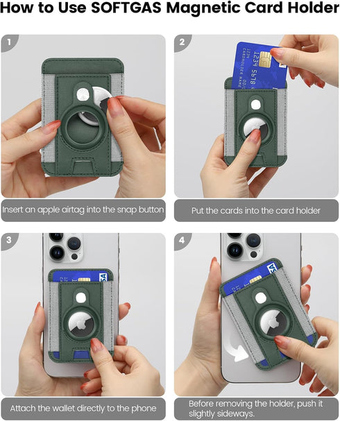 Magnetic Phone Wallet for Apple MagSafe, Card Wallet Holder for iPhone 15 Pro Max/15 Plus/15 Pro/15, 14 Pro Max/14 Plus/14 Pro/14, 13 Pro Max/13 P...