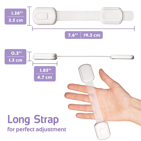 Baby Proofing Safety Cabinet Locks - Child Proof Latches for Dresser Drawer Cupboard Doors Closet Oven Refrigerator Fridge - Adjustable Childproof...