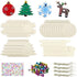 Hidreas 40 Pcs Wooden Ornaments Unfinished Christmas DIY Ornaments Craft Kit, Christmas Wood Ornaments with Bells, Wax Rope and Rhinestone Sticker...